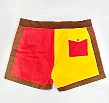 Load image into Gallery viewer, The Sungodz Summer 25 Surf Trunk - in Fiesta Red on Yellow - Made in Italy!!