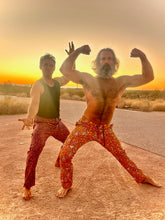 Load image into Gallery viewer, The New custom printed, Sungodz "World" Jam Pant in the Beachcomber brown colorway.