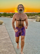 Load image into Gallery viewer, SOLD OUT - The Sungodz "World" Walkshort - in Amalfi Blue with Tangerine print.