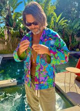 Load image into Gallery viewer, The Sungodz Kimono Smokin' Jacket - in the Mar'Meadow Green Colorway.