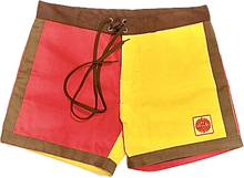 Load image into Gallery viewer, The Sungodz Summer 25 Surf Trunk - in Fiesta Red on Yellow - Made in Italy!!