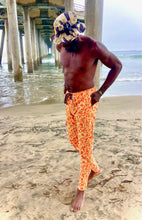 Load image into Gallery viewer, The Sungodz "World" custom printed Jam Pant in Tangerine.