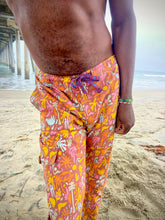 Load image into Gallery viewer, The New custom printed, Sungodz "World" Jam Pant in the Beachcomber brown colorway.