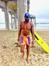 Load image into Gallery viewer, The Sungodz "World" Walkshort - in Two-Tone, Tangerine with Amalfi Blue Pockets.