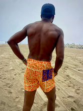 Load image into Gallery viewer, The Sungodz "World" Walkshort - in Two-Tone, Tangerine with Amalfi Blue Pockets.
