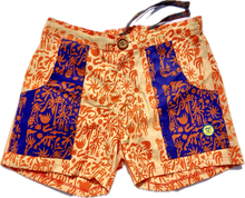Load image into Gallery viewer, The Sungodz "World" Walkshort - in Two-Tone, Tangerine with Amalfi Blue Pockets.