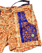 Load image into Gallery viewer, The Sungodz "World" Walkshort - in Two-Tone, Tangerine with Amalfi Blue Pockets.