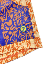 Load image into Gallery viewer, The Sungodz "World" Walkshort - in Two-Tone, Tangerine with Amalfi Blue Pockets.