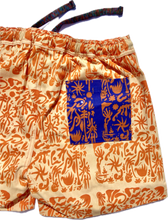 Load image into Gallery viewer, The Sungodz "World" Walkshort - in Two-Tone, Tangerine with Amalfi Blue Pockets.