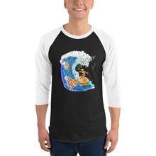 Load image into Gallery viewer, The Sungodz x Hamburger Hut, "Surfing Burger" 3/4 sleeve raglan shirt