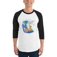 Load image into Gallery viewer, The Sungodz x Hamburger Hut, &quot;Surfing Burger&quot; 3/4 sleeve raglan shirt
