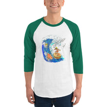 Load image into Gallery viewer, The Sungodz x Hamburger Hut, "Surfing Burger" 3/4 sleeve raglan shirt