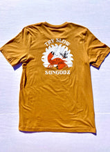 Load image into Gallery viewer, Sungodz 'Try Slow' unisex T-shirt in Toast Tan.