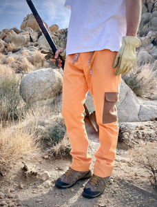 Sungodz'23 Cruiser Jam Pant in Tangerine with Driftwood Brown Pockets.