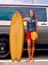 Load image into Gallery viewer, The Sungodz Summer 25 Surf Trunk - in Fiesta Red on Yellow - Made in Italy!!
