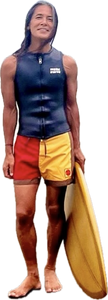 The Sungodz Summer 25 Surf Trunk - in Fiesta Red on Yellow - Made in Italy!!