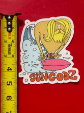 Load image into Gallery viewer, Sungodz Surfin Dude sticker, 5 inch clear back
