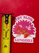 Load image into Gallery viewer, Sungodz Try Slow Crab sticker, 3 inch clear sticker
