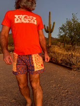 Load image into Gallery viewer, The Sungodz &quot;World&quot; Walkshort - in Two-Tone, Amalfi Blue with Tangerine Pockets.
