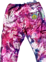 Load image into Gallery viewer, Purple Haze Tie Dye Pants in 100 % Organic Italian Cotton, Size Large 32&quot;-34&quot;
