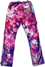 Load image into Gallery viewer, Purple Haze Tie Dye Pants in 100 % Organic Italian Cotton, Size Large 32&quot;-34&quot;
