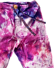 Load image into Gallery viewer, Purple Haze Tie Dye Pants in 100 % Organic Italian Cotton, Size Large 32&quot;-34&quot;
