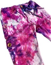 Load image into Gallery viewer, Purple Haze Tie Dye Pants in 100 % Organic Italian Cotton, Size Large 32&quot;-34&quot;
