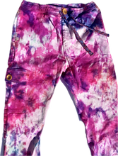 Load image into Gallery viewer, Purple Haze Tie Dye Pants in 100 % Organic Italian Cotton, Size Large 32&quot;-34&quot;
