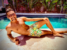Load image into Gallery viewer, The Sungodz Pool Swim Short in Green Floral.
