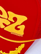 Load image into Gallery viewer, SGZ Captain's snapback Trucker hat in red
