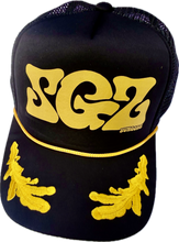 Load image into Gallery viewer, SGZ Captain's Trucker hat in black

