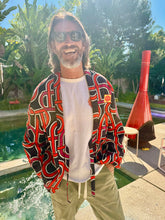 Load image into Gallery viewer, The Sungodz Kimono Smokin' Jacket - in the Shogun Red Colorway.

