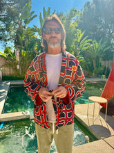 Load image into Gallery viewer, The Sungodz Kimono Smokin' Jacket - in the Shogun Red Colorway.
