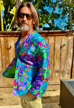 Load image into Gallery viewer, The Sungodz Kimono Smokin' Jacket - in the Mar'Meadow Green Colorway.
