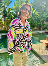 Load image into Gallery viewer, The Sungodz Kimono Smokin' Jacket - in Zebra Colorway.
