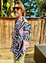 Load image into Gallery viewer, The Sungodz Kimono Smokin' Jacket - in Zebra Colorway.
