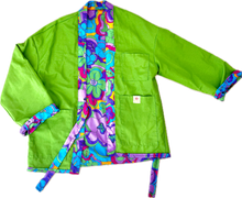 Load image into Gallery viewer, The Sungodz Kimono Smokin' Jacket - in the Mar'Meadow Green Colorway.
