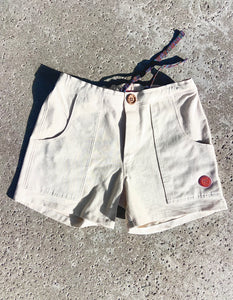 Sungodz Summer 2025 White Walkshort in 100% Organic Italian Cotton.