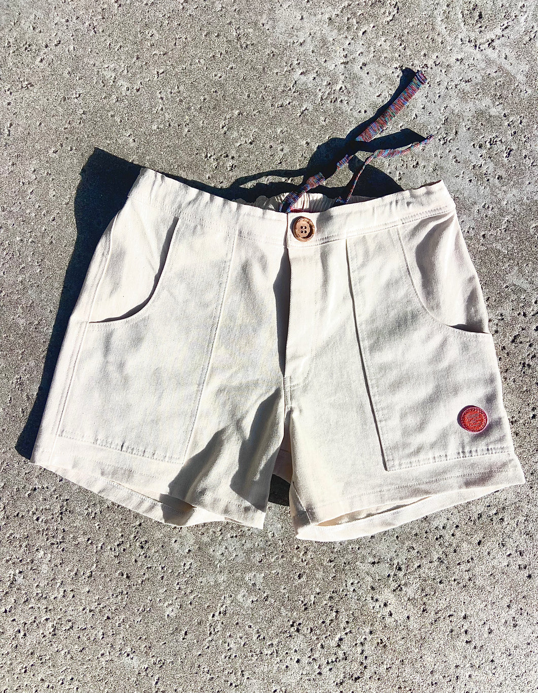 Sungodz Summer 2025 White Walkshort in 100% Organic Italian Cotton.