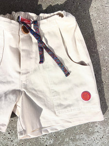 Sungodz Summer 2025 White Walkshort in 100% Organic Italian Cotton.