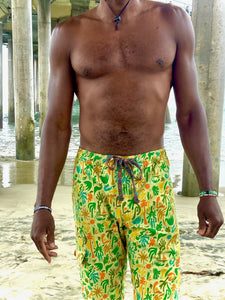 Holidaze Sale on NOW!! The all new for 2024-2025, custom printed, Sungodz "World" Jam Pant in Kelp Forest green