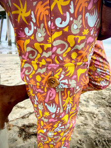 Holidaze Sale on NOW!! The New custom printed, Sungodz "World" Jam Pant in the Beachcomber brown colorway.