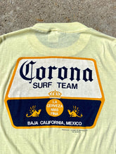 Load image into Gallery viewer, Vintage 1980&#39;s Corona Surf Team tshirt, Yellow XL fits more like a large

