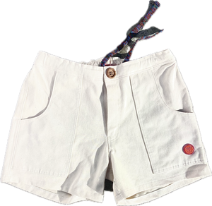 Sungodz Summer 2025 White Walkshort in 100% Organic Italian Cotton.