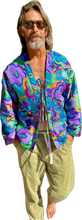 Load image into Gallery viewer, The Sungodz Kimono Smokin' Jacket - in the Mar'Meadow Green Colorway.
