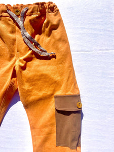 Sungodz'23 Cruiser Jam Pant in Tangerine with Driftwood Brown Pockets.