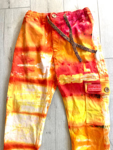 Sungodz Tie-Dye UniSex Jam Pant in one of kind "Tequila Sunrise" Custom Color in size XS 28-30"