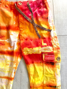 Sungodz Tie-Dye UniSex Jam Pant in one of kind "Tequila Sunrise" Custom Color in size XS 28-30"