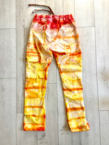 Sungodz Tie-Dye UniSex Jam Pant in one of kind "Tequila Sunrise" Custom Color in size XS 28-30"