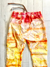 Load image into Gallery viewer, Sungodz Tie-Dye UniSex Jam Pant in one of kind &quot;Tequila Sunrise&quot; Custom Color in size XS 28-30&quot;
